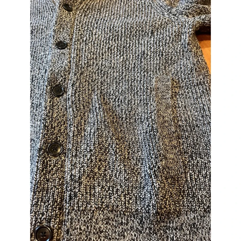 Banana Republic Supima Cotton Cardigan Mens M Grey Preppy Heavy Grandpa